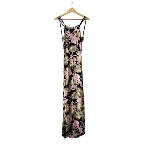 NWT For Love And Lemons Black and Pink Floral Maxi Dress